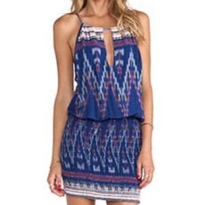 Indah Canoa Cut Away Smock Mini Dress Indigo Medium